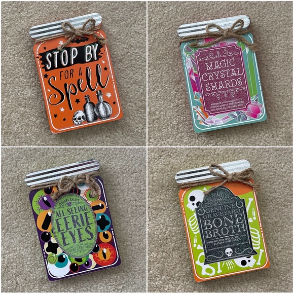 Halloween Themed Stand Up Tabletop Decor Wooden Signs (Set of 4) - Picture 16 of 16